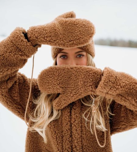 Rękawiczki Wooly Karmelowe