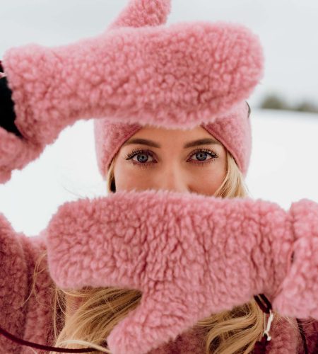 Rękawiczki Wooly Pudrowy Róż