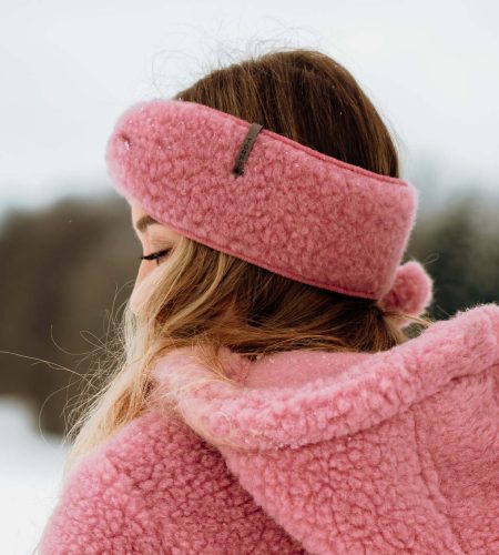 Opaska Wooly Pudrowy Róż